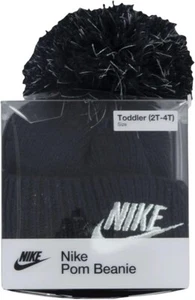 Nike Toddler Girls' Futura Lurex Winter Pom Beanie in Black Size 2T-4T NIB - Picture 1 of 3