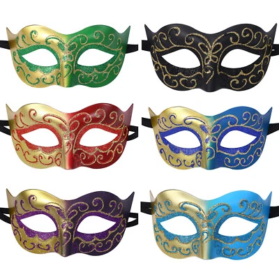Retro Masquerade Mask for Men Venetian Party Carnival Mardi Gras Ball Halloween - Image 1 of 4
