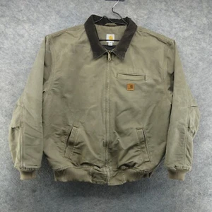 Carhartt Jacket Mens 2XL Brown Bankston Detroit Quilt Lined Faded Canvas 101228 - Picture 1 of 23