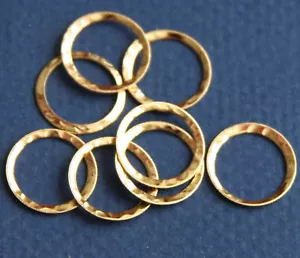 15 pcs of Gold plated hammered circle link 16mm - Picture 1 of 1