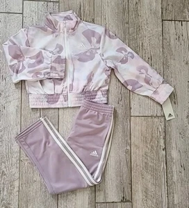 Adidas NWT Girls Printed Fashion Tricot Jacket And Pants 2 PC Set Size 6 - Picture 1 of 7