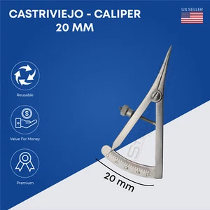Pinza Castroviejo 20 mm recta premium oftalmología instrumentos oculares - Imagen 1 de 1