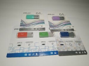 PNY USB 2.0 Flash Drive 64GB - Assorted color New