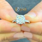 14K SOLID WHITE GOLD ROUND CUT MOISSANITE ENGAGEMENT RING SOLITAIRE PRONG 1.20CT