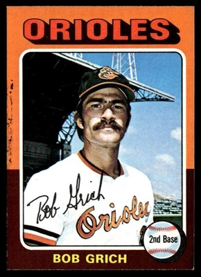 1975 Topps Mini Bob Grich (MK On Front) - Baltimore Orioles #225 - Image 1 of 2