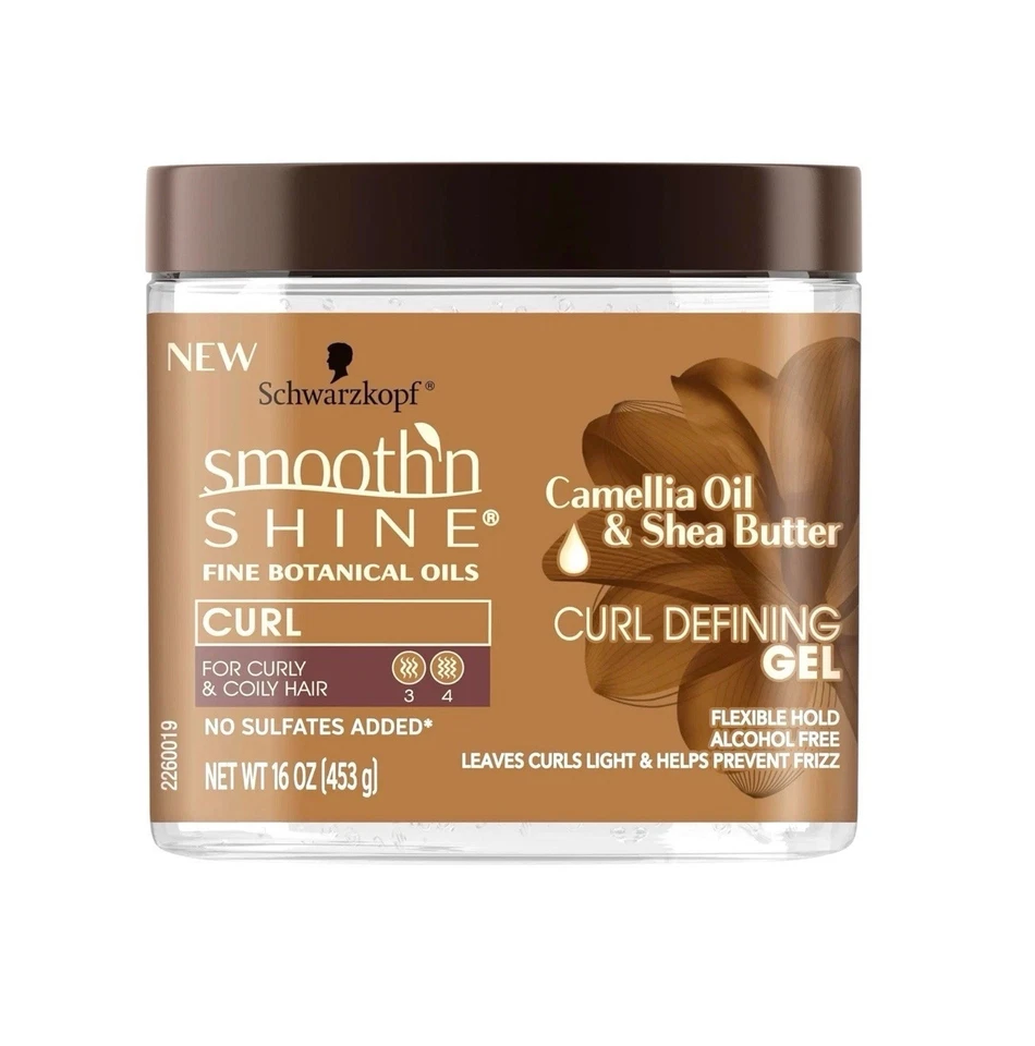 Gel definidor de rizos Schwarzkopf Smooth 'n Shine aceite de camelia y manteca de karité 11,5 oz Foto 1 de 1