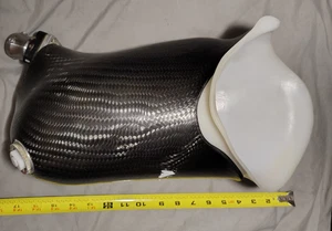 PROSTHETIC CARBON FIBER OFFSET LEG SOCKET/EXPULSION VALVE H=14" W/ MOUNT - Picture 1 of 16