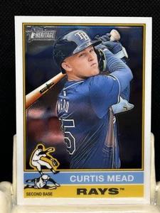 CURTIS MEAD Chrome 2025 Topps Heritage CHROME White Border SP #326 TB Rays - Picture 1 of 3