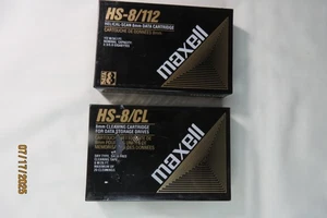Maxell HS-8/112 8mm Data Cartridge (New) and HX-8/CL Cleaning Cartridge (New) - Afbeelding 1 van 2