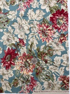 Vtg 2004 WOVEN IN TIME Quilting Heirlooms by RJR Fabrics Florals on Blue 1/2yd - Picture 1 of 1