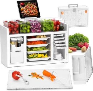Meal Prep Küchenstation - Lebensmittelstation, Outdoor 17,7"L x 6,9"B, grau - Bild 1 von 8