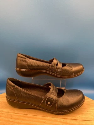Clarks Mary Jane 67655 Women's 8.5M Black Leather Slip-On Flat Comfort - Image 1 of 4