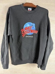 Felpa girocollo vintage Planet Hollywood Phoenix nera L made in USA - Foto 1 di 7