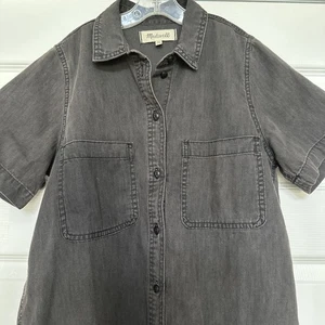 MADEWELL Schwarz Baumwolle Camp Shirt Cropped Kurzarm Damen XS - Bild 1 von 3