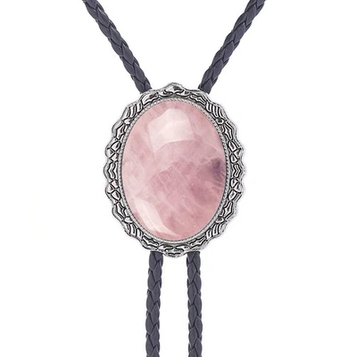 Collar de Boda Corbata Bolo Vintage Cristal Rosa Natural Para Hombre Regalo Vaquero Occidental Foto 1 de 4