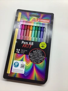 Premium Fibre-Tip Pen - STABILO Pen 68 - ARTY - Pack of 12 - Assorted Colours - Picture 1 of 5