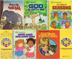FIVE (5) "HAPPY DAY" BOOKS, CHRISTIAN, STANDARD PUBLISHING, HARDCOVER, 1982-4-6 - Bild 1 von 21