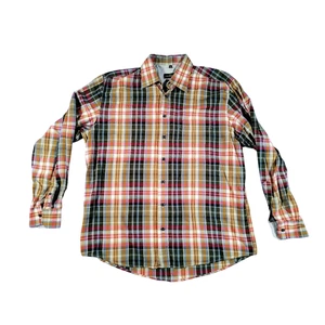 Lorenzo Calvino Shirt XL Milano Black Red Yellow Checked Men's Long Sleeve - Picture 1 of 4