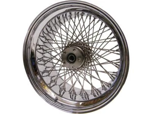 TTS Moto Single Flansh 80 Spoke Front Wheel Assembly Chrome - 18 x 3.50 Inch - Picture 1 of 4