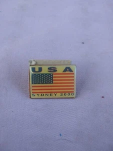 USA Sydney 2000 Olympics American Flag Metal Red White & Blue Pin Pinback - Picture 1 of 3