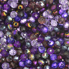 Cuentas de cristal facetado rosquilla multicolor púrpura 2 mm 4 mm 6 mm 8 mm
