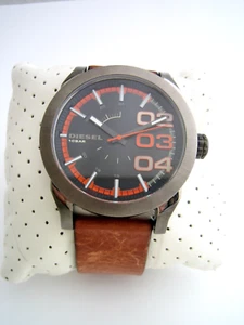 RELOJ DIESEL DOBLE PLUMÓN PARA HOMBRE DZ1680 ACERO INOXIDABLE CUERO MARRÓN GENUINO - Imagen 1 de 8