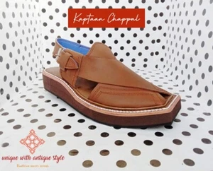 US 6,7,8,9,10,11 MEN'S HANDMADE CAMEL LEATHER TRIPLE SOLE PESHAWARI CHAPPEL - Picture 1 of 8