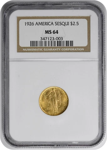1926 Sesquicentennial $2.50 Gold MS64 NGC Cover