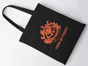 Trick or Treat 2 Tote Bag Shopping Grocery Shoulder Canvas Halloween Reusable - Picture 1 of 9