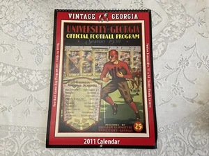 2011 Georgia Bulldog Spiral Calendar Featuring Vintage Football Programs 11”X16” - Picture 1 of 6