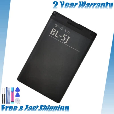 BL-5J Battery 1430mAh For Nokia 5228 5230 5800 C3 N900 X6 Lumia 520 530 + Tools - Image 1 of 4