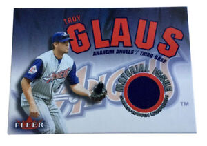 2001 Fleer Genuine - Material Issue #TG1 Troy Glaus Jersey Card Anaheim Angels