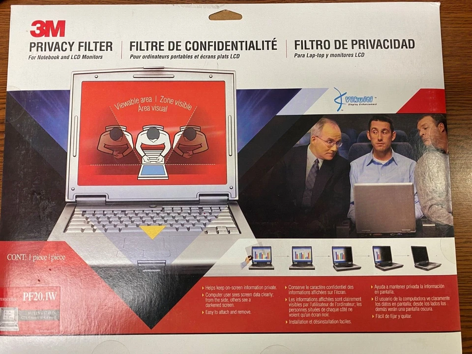 3M Privacy Filter for Widescreen Desktop LCD Monitor PF20.1W New 10.71" x 17.10 - Image 1 of 1