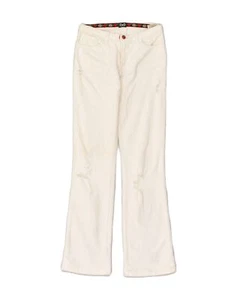 DOLCE & GABBANA Womens Distressed Bootcut Corduroy Trousers W24 L29 White EQ11 - Picture 1 of 4