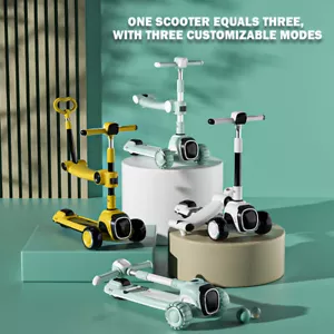 iZEL Kids 3-in-1 Scooter - Music, Lights, Adjustable, Foldable, Fun for Outdoors - Picture 1 of 11