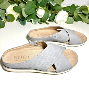 SOUL Naturalizer Jessa Women's Light Gray Crisscross  Sandals 6.5M - Picture 1 of 7