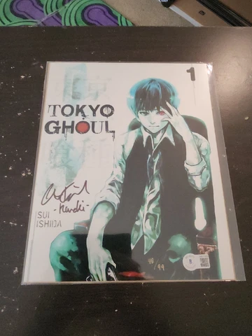 Austin Tindle Auto 48/99 TOKYO GHOUL "Ken Kaneki" Signed 8x10 COA Bam ANIME Box Cover