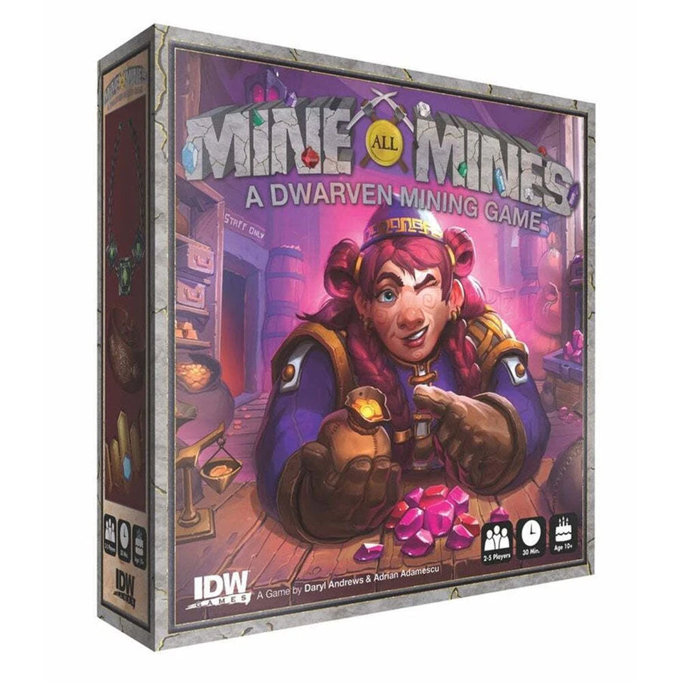 Mine All Mines A Dwarven Mining Board Game Two to Five Players Ages 10 and Up - Image 1 of 1