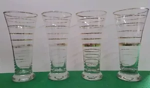 4 VASOS DE CERVEZA PILSNER DE MEDIA PINTA CON BANDAS DORADAS VINTAGE @VER DESCRIPCIÓN@ - Imagen 1 de 8