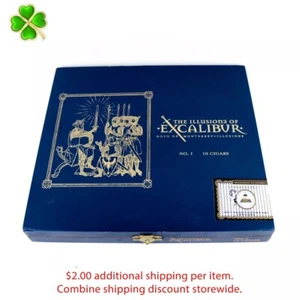 The Illusione of Excalibur No. 1 Empty Wood Cigar Box 9.25" x 8.25" x 1.25" - Picture 1 of 12