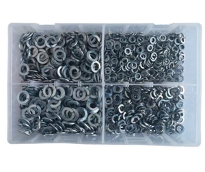 Caja surtida de 1000 3/16"" - 3/8"" lavadora de resorte chapada en zinc para pernos y tornillos - Imagen 1 de 2