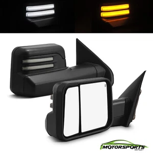 Fit 2014-2018 Chevy Silverado Power Heated+Temp Sensor Black Towing Mirrors Pair - Foto 1 di 10