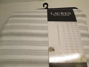 New  Ralph Lauren Cotton Fabric Shower Curtain 70x72 Gray and White Stripe - Picture 1 of 4