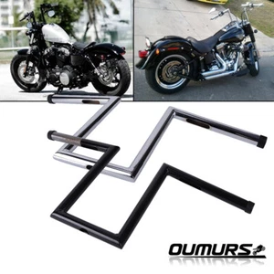 Manillar de arrastre universal para motocicleta de 1" barras en Z para Harley Sportster Dyna Bobber - Imagen 1 de 22