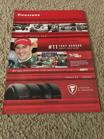 Vintage 2007 TONY KANAAN #11 INDY CAR FIRESTONE Poster Print Ad MICHIGAN WIN Cover