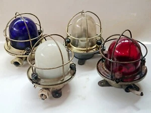 Lot of 04 Maritime Salvaged Passageway Bulkhead Light Vintage Russian Nautical - Picture 1 of 12