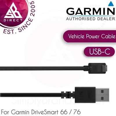 Garmin Usb-C Fahrzeug Stromkabel │ Für Garmin Drivesmart 66 - 76 │ 010-13199-04 - Bild 1 von 3
