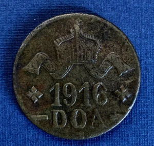 1916-T-AA German East Africa 20 Heller Brass Coin - Uncirculated BU - Picture 1 of 2