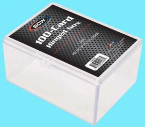 1 BCW 100 COUNT HINGED CARD STORAGE BOX Clear Case Holder Sport Trading Baseball - Picture 1 of 3