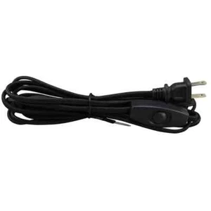 Cable cubierto de tela paralela negra con interruptor de encendido/apagado y enchufe - SPT2 - Imagen 1 de 1